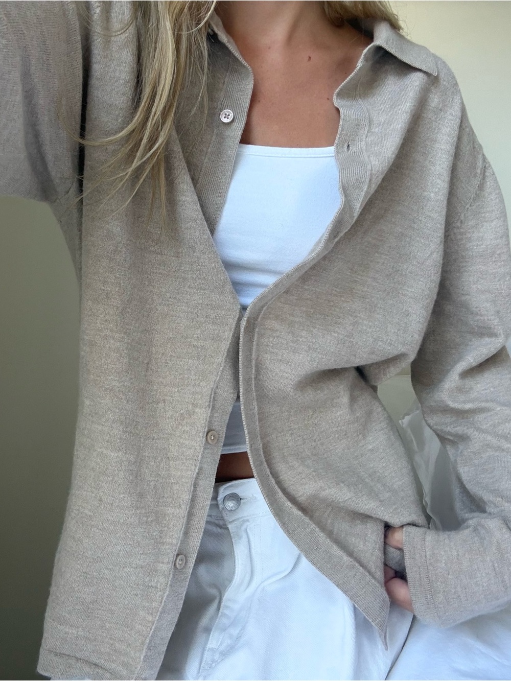Vintage 100% merino wool sweater cardigan button up